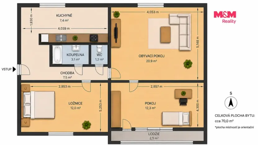 Prodej bytu 3+1, Hodonín, Javorová, 71 m2
