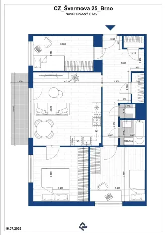 Prodej bytu 4+kk, Brno, Švermova, 78 m2
