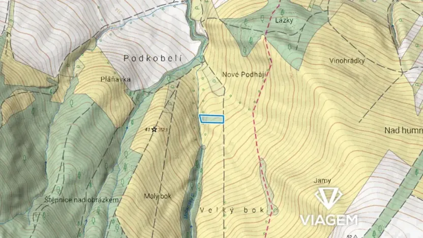 Prodej podílu pole, Hrubá Vrbka, 1421 m2