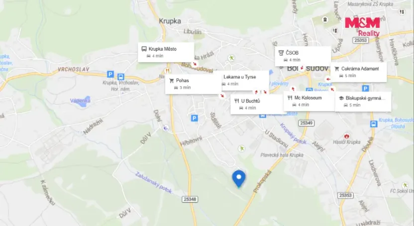 Prodej zahrady, Krupka, Na Výrovce, 355 m2
