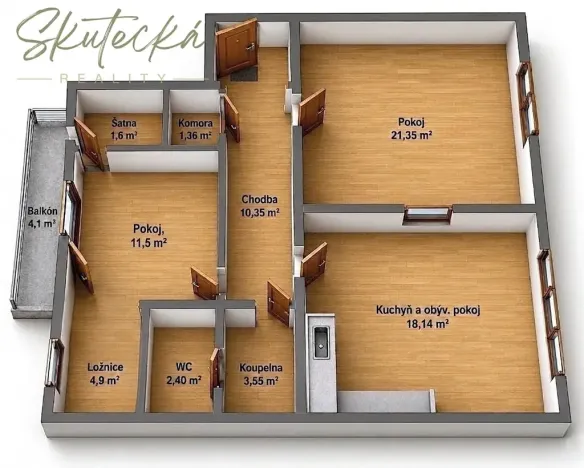 Prodej bytu 3+kk, Hodonín, 81 m2