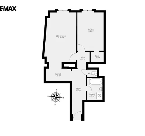Prodej bytu 2+kk, Praha - Nové Město, Pštrossova, 55 m2