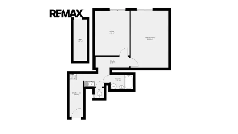 Prodej bytu 2+kk, Praha - Strašnice, Černokostelecká, 52 m2