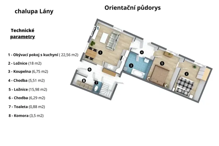Prodej chalupy, Lány, 79 m2