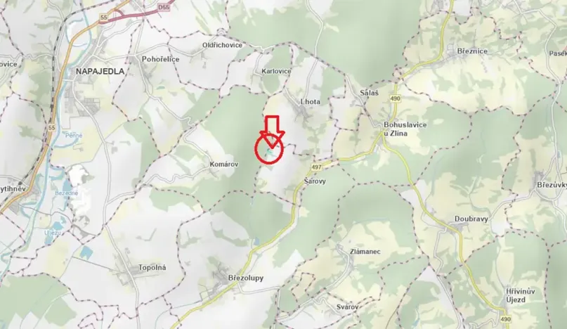 Prodej podílu lesa, Šarovy, 2437 m2