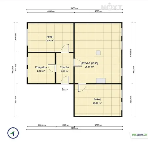 Pronájem bytu 3+kk, Olomouc, Přichystalova, 67 m2