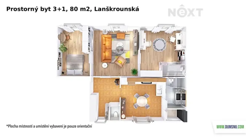 Prodej bytu 3+1, Moravská Třebová, Lanškrounská, 80 m2