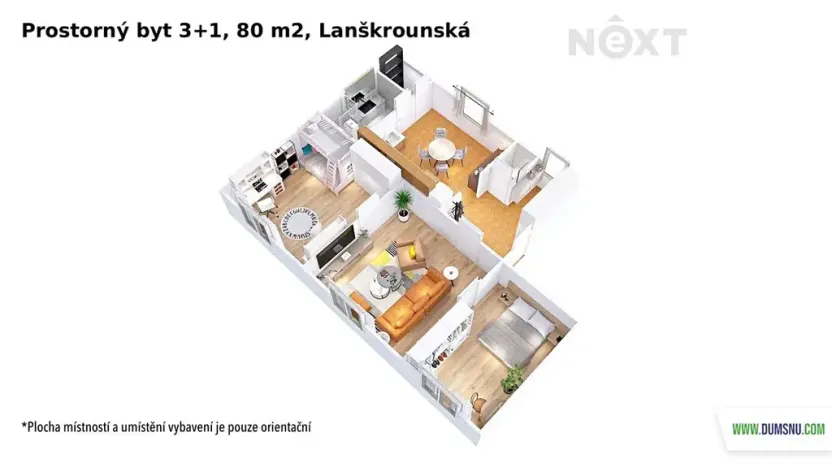 Prodej bytu 3+1, Moravská Třebová, Lanškrounská, 80 m2