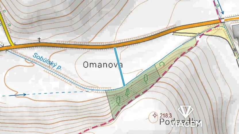 Prodej pole, Sobůlky, 424 m2