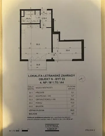 Prodej bytu 2+kk, Praha - Letňany, Hlučkova, 61 m2