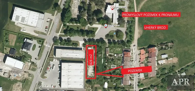 Pronájem komerčního pozemku, Uherský Brod, 828 m2