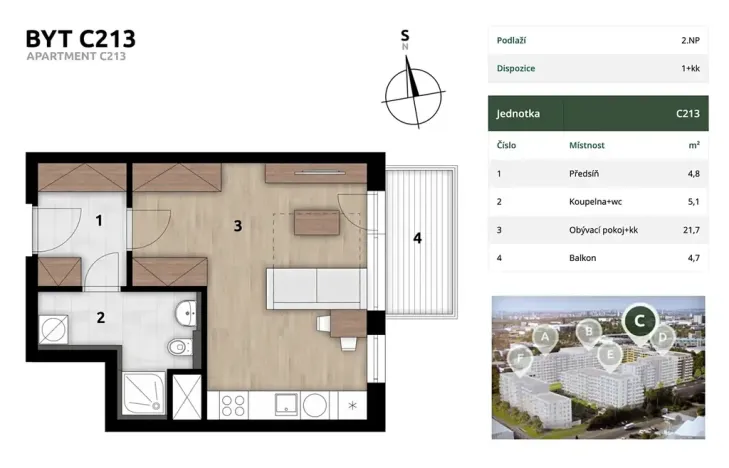 Prodej bytu 1+kk, Praha - Hostivař, U továren, 34 m2