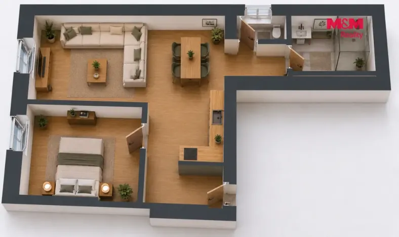 Prodej bytu 2+kk, Horní Planá, Náměstí, 50 m2