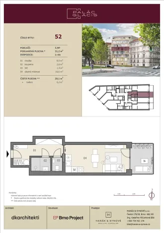 Prodej bytu 1+kk, Brno, Koliště, 29 m2