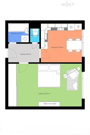 Prodej bytu 1+1, Planá nad Lužnicí, Průmyslová, 40 m2