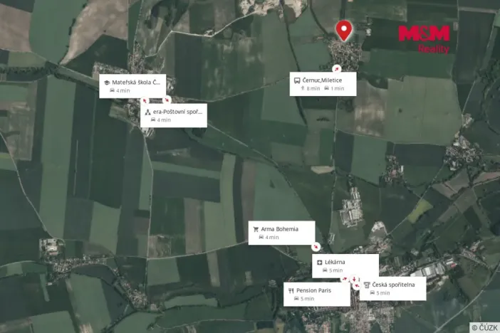 Prodej pozemku pro bydlení, Černuc - Miletice, 676 m2