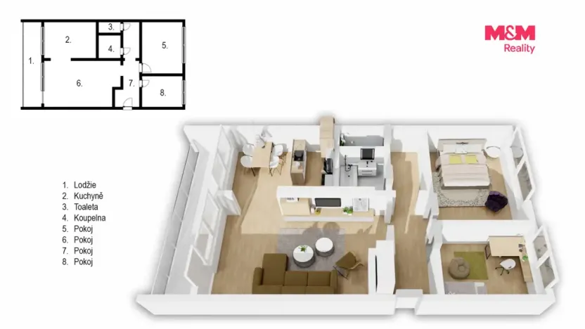 Prodej bytu 3+1, Praha - Střížkov, Rumburská, 56 m2