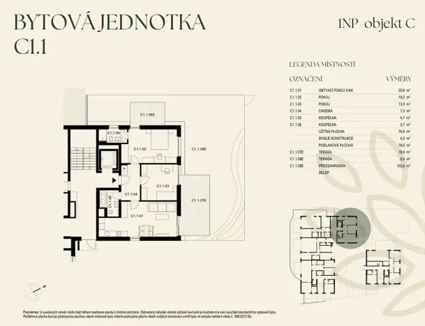 Prodej bytu 3+kk, Praha, U starého židovského hřbitova, 78 m2