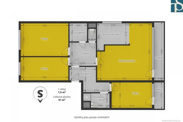 Pronájem bytu 4+1, Praha, U pramene, 91 m2