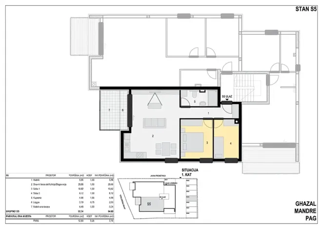 Prodej bytu 4+kk, Mandre, Chorvatsko, 130 m2