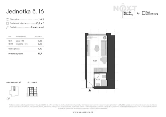 Prodej bytu 1+kk, Praha - Kyje, Vajgarská, 16 m2