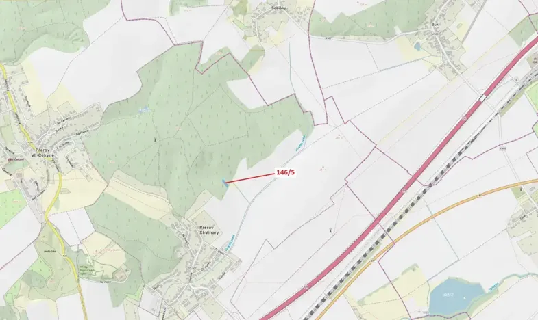 Dražba lesa, Přerov, 1071 m2
