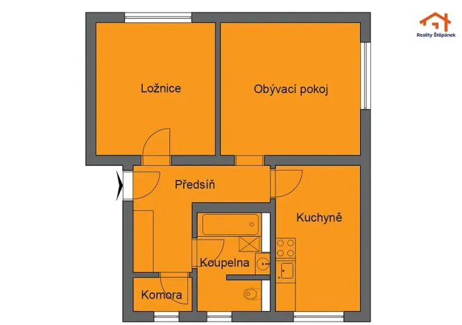 Prodej bytu 2+1, Nová Včelnice, Československé armády, 55 m2