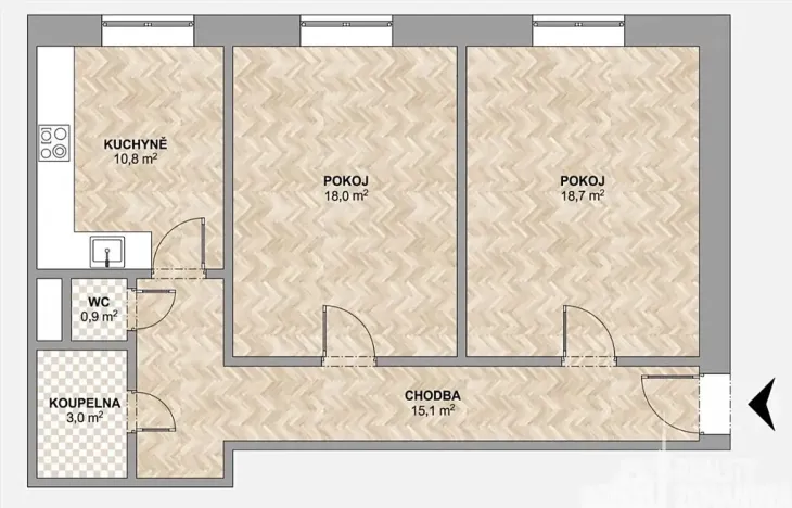 Pronájem bytu 2+1, Praha - Krč, Herálecká IV, 66 m2