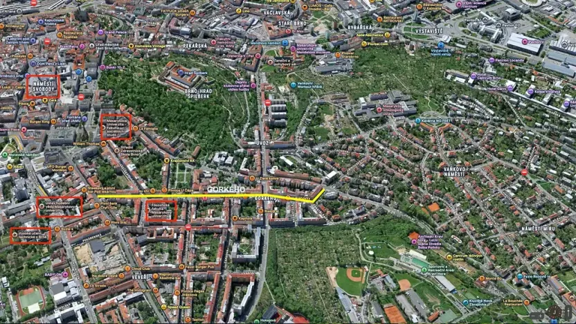 Pronájem bytu 1+1, Brno, Gorkého, 40 m2