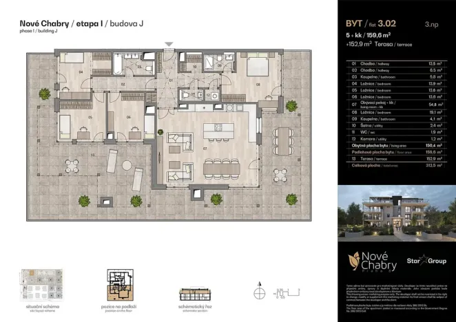 Prodej bytu 5+kk, Praha - Dolní Chabry, Velemínská, 159 m2