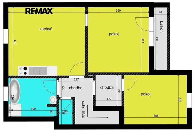 Pronájem bytu 2+1, Městec Králové, Malátova, 61 m2