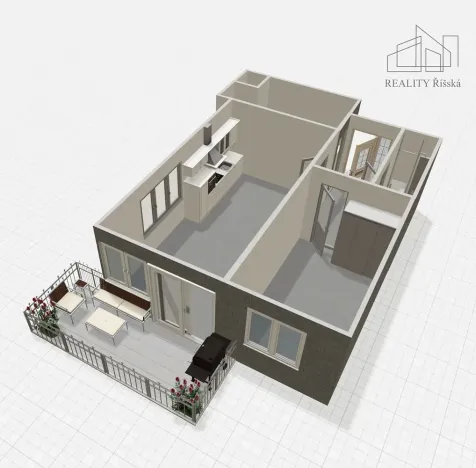 Pronájem bytu 2+kk, Praha - Hlubočepy, Vítové, 54 m2
