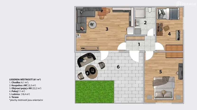 Pronájem rodinného domu, Brno, Pod Mniší horou, 61 m2