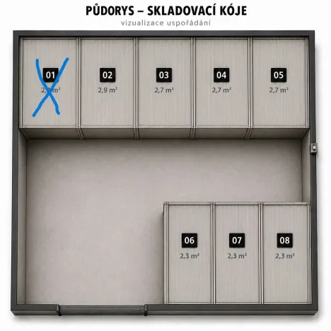 Pronájem skladu, Kolín, Zličská, 3 m2
