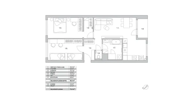 Prodej bytu 3+kk, Praha - Černý Most, Pospíchalova, 73 m2