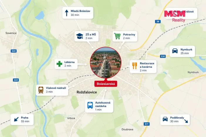Prodej rodinného domu, Rožďalovice, Boleslavská, 50 m2