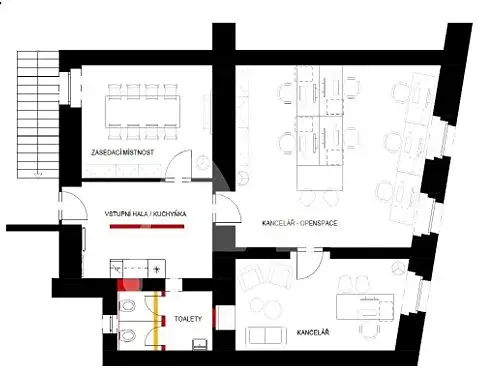 Pronájem kanceláře, Praha - Nové Město, Krakovská, 120 m2