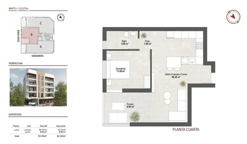 Prodej bytu 2+kk, San Pedro del Pinatar, Murcia, Španělsko, 61 m2