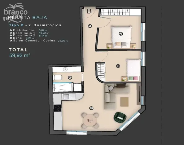 Prodej bytu 3+kk, Torrevieja, Alicante, Španělsko, 59 m2