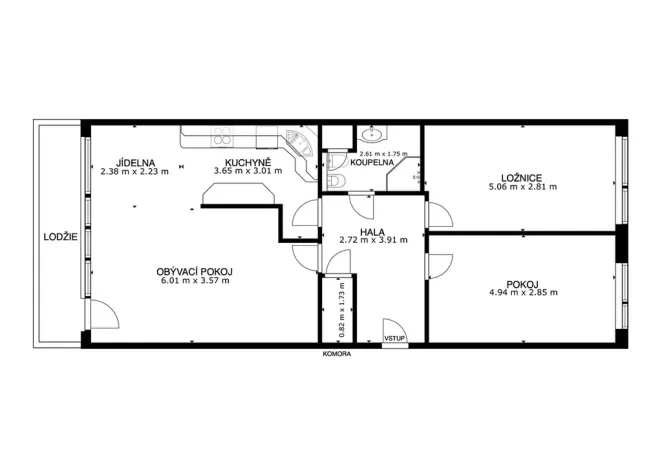 Prodej bytu 3+1, Praha - Kyje, Travná, 80 m2