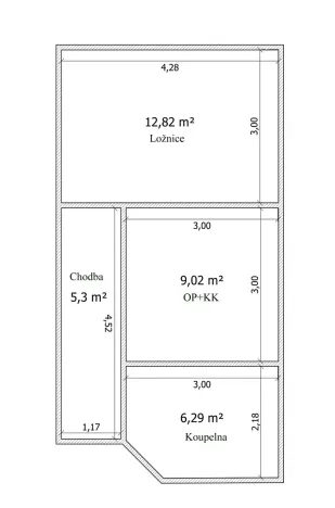 Pronájem bytu 1+1, Brno, Obřanská, 33 m2