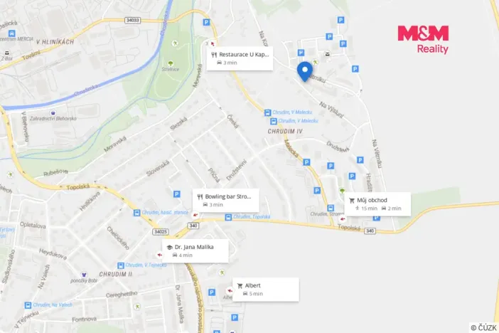 Pronájem bytu 1+kk, Chrudim - Chrudim IV, Na Větrníku, 36 m2