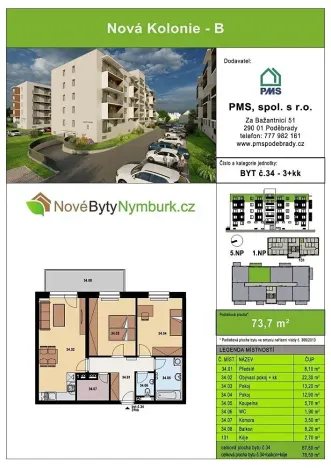 Prodej bytu 3+kk, Nymburk, V Kolonii, 68 m2