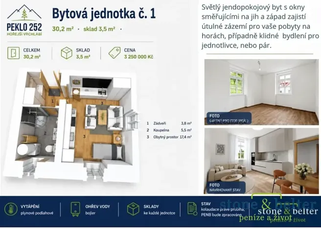 Prodej bytu 3+kk, Vrchlabí, Peklo, 95 m2