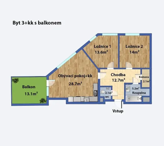 Pronájem bytu 3+kk, Praha - Střížkov, Makedonská, 82 m2