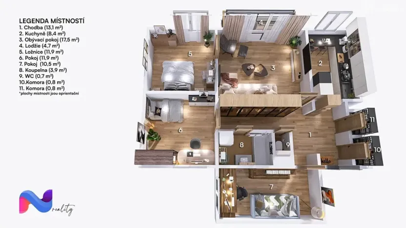 Prodej bytu 4+1, Brno, Uzbecká, 84 m2