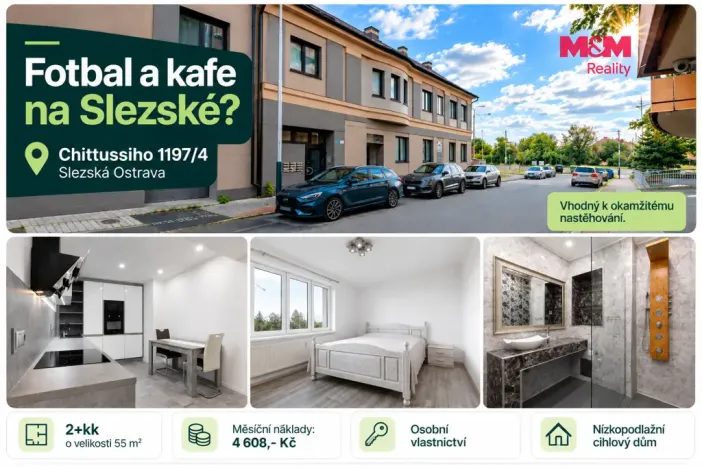 Prodej bytu 2+kk, Ostrava - Slezská Ostrava, Chittussiho, 55 m2