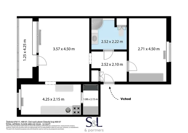 Prodej bytu 2+1, Ústí nad Labem, Žežická, 58 m2