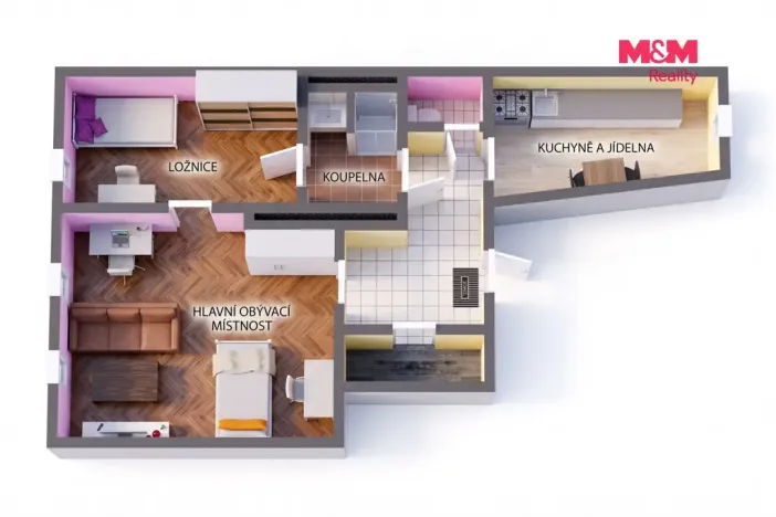 Prodej bytu 2+1, Cheb, Kamenná, 52 m2