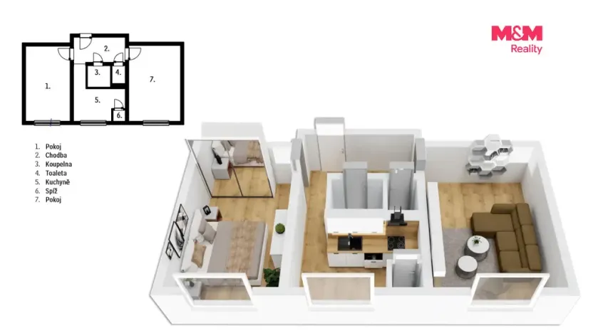 Prodej bytu 2+1, Karviná - Ráj, Horova, 52 m2